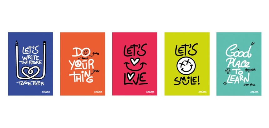 Atoma Writings cahier, ft A4, 144 pages, quadrillé 5 mm