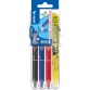 Pilot roller Frixion Ball Clicker, Set 2 Go blister de 4 pièces: noir, bleu, rouge et jaune Light