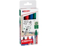 Edding marqueur pour tableaux blancs 360, couleurs assorties, blister de 4 pièces