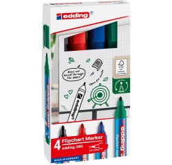 Edding 380 chisel tip flipchart marker 1.5-3mm assorted 4 pieces