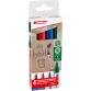 Edding marqueur permanent 3000, couleurs assorties, blister de 4 pièces