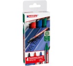 Edding marqueur permanent 300, couleurs assorties, blister de 4 pièces
