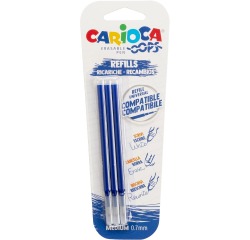 Carioca Oops navulling, medium, blauw, blister van 3 stuks