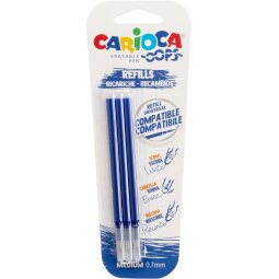 Carioca Oops recharge, medium, bleu, blister de 3 pièces