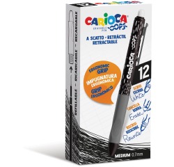 Carioca roller gel Oops, medium, effaçable, boîte de 12 pièces, noir