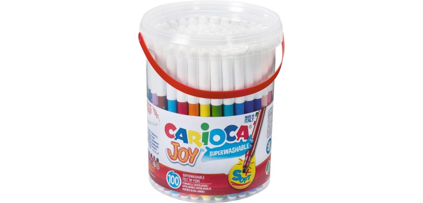 Carioca Joy coloring felt-tip pens, 100 pens in a plastic pot
