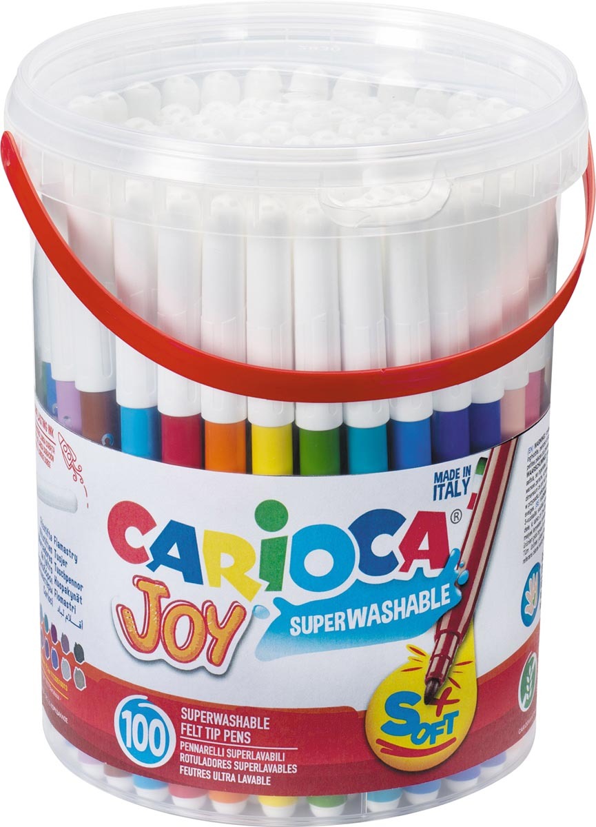 Carioca feutre de coloriage Joy, 100 feutres dans un pot plastique bij