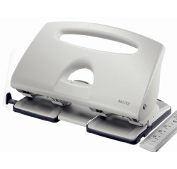 Leitz Metal 4-Hole Punch, 25 Sheets, Gray