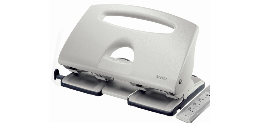 Leitz Metal 4-Hole Punch, 25 Sheets, Gray
