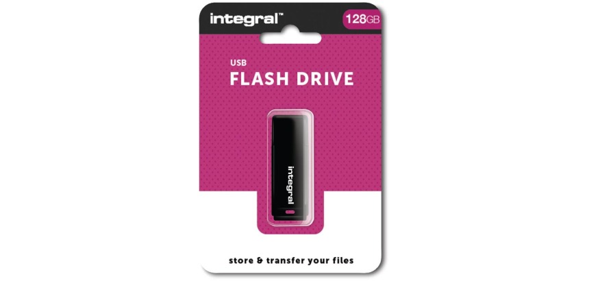 Integral USB Flash Drive 2.0, 128 GB, black