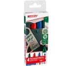 Edding marqueur permanent E-3300, couleurs assorties, blister de 4 pièces