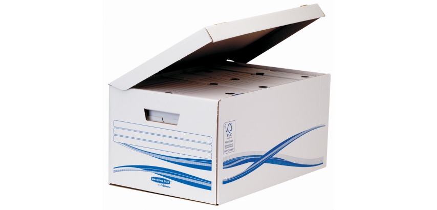 Bankers Box basic, flip top maxi inclusive 6 transfer archive box, A4 size, 8 cm spine