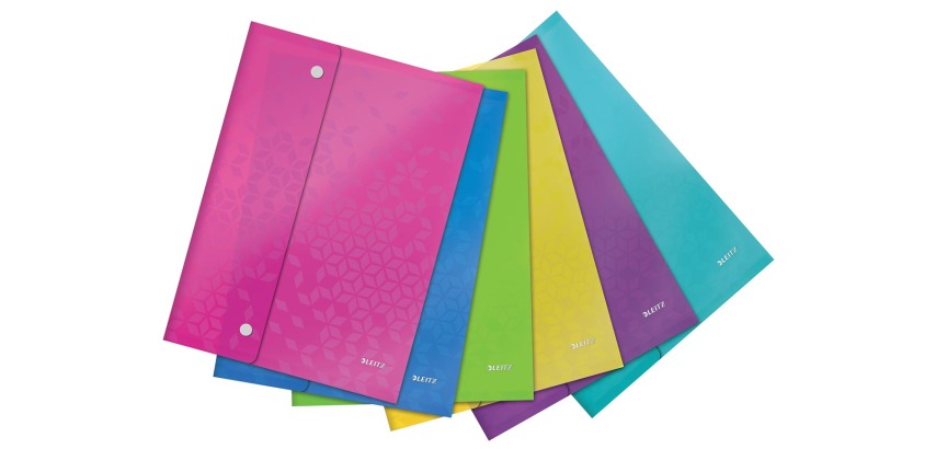Leitz WOW enveloppe projet A4, en PP, couleurs assorties