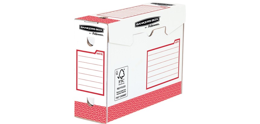 Bankers Box basic archiefdoos heavy duty, ft 9,5 x 24,5 x 33 cm, rood, pak van 20 stuks