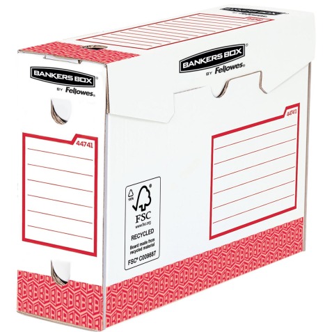 Bankers Box basic archiefdoos heavy duty, ft 9,5 x 24,5 x 33 cm, rood, pak van 20 stuks