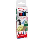 Edding marqueur permanent 400, couleurs assorties, blister de 4 pièces