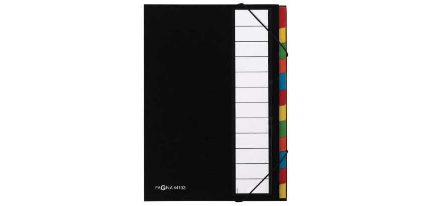 <div>Sorting file for A4 size, 12 compartments, black</div>