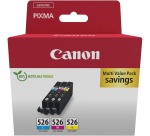 Canon cartouche d'encre CLI-526, 3 x 9 ml, OEM 4540B019, 3 couleurs