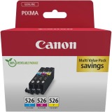 Canon inktcartridge CLI-526, 3 x 9 ml, OEM 4540B019, 3 kleuren