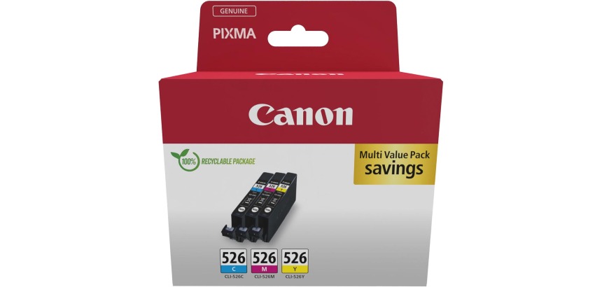 Canon cartouche d'encre CLI-526, 3 x 9 ml, OEM 4540B019, 3 couleurs