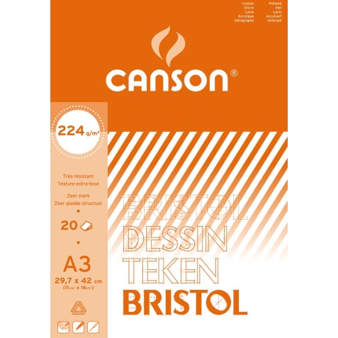 Canson tekenblok Bristol ft 29,7 x 42 cm (A3)