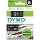 Dymo D1 ruban 19 mm, blanc sur noir