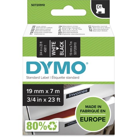 DYMO Ruban d'étiquette D1 noir/