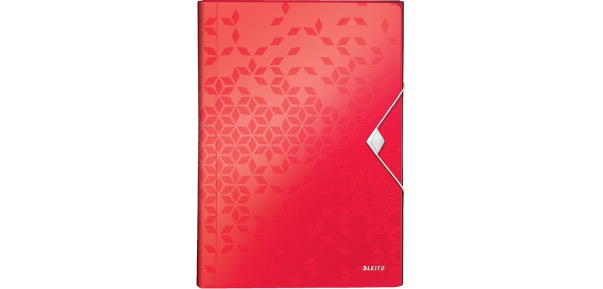 Leitz WOW pochette projets, ft A4, 6 compartiments, en PP, rouge