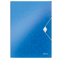 Leitz WOW elastomap met 3 kleppen, uit PP, ft A4, blauw