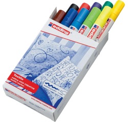 Edding textielstift 4500, set van 10 stuks in geassorteerde basiskleuren