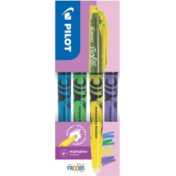 Pilot FriXion Light surligneur, boîte de 4 pièces: jaune, violet, vert, bleu