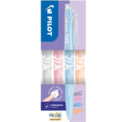 Pilot FriXion Light surligneur Natural, boîte de 4 pièces: gris, rose coral, bleu clair, orange clair