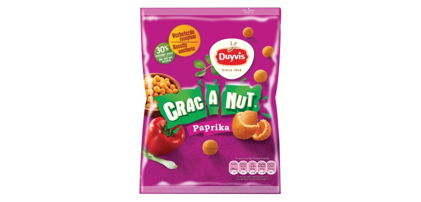Duyvis Crac A Nut peanut paprika, 200 gram packet