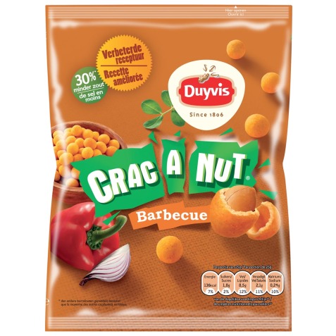 Cacahuètes Crac A Nut barbecue Duyvis - Sachet de 200 g