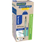 Pilot Ecoball B2P BeGreen stylo bille, large, noir, boîte de 10 pièces + 10 recharges