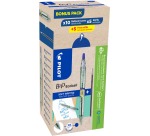 Pilot Ecoball B2P BeGreen stylo bille, large, bleu, boîte de 10 pièces + 10 recharges