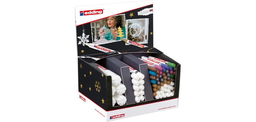 Edding Chalk Marker e-4085, e-4090, e-4095, display of 68 pieces