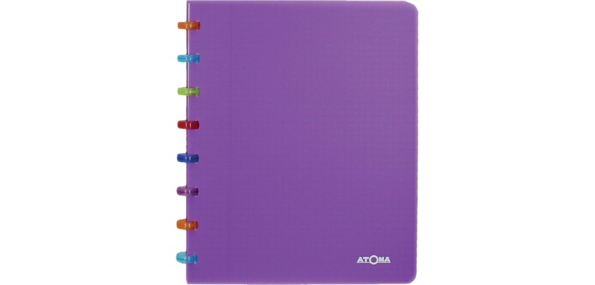 Atoma Tutti Frutti notebook, A5 size, 144 pages, lined, transparent purple