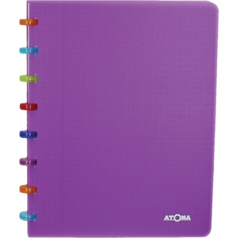 Atoma Tutti Frutti cahier, ft A5, 144 pages, quadrillé 5 mm, transparant paars