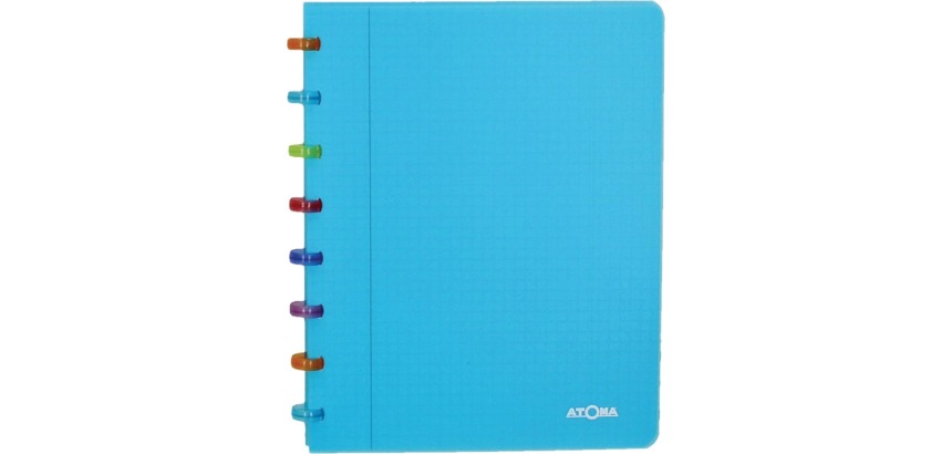 Atoma Tutti Frutti notebook, A5 size, 144 pages, 5 mm squared, transparent turquoise