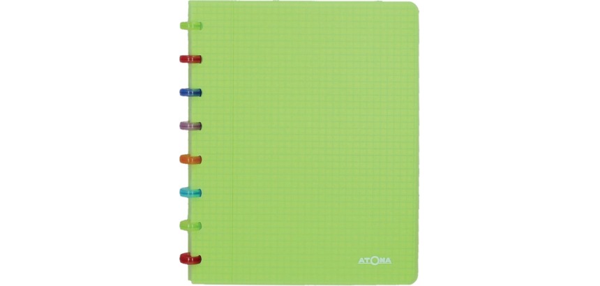 Atoma Tutti Frutti cahier, ft A5, 144 pages, commercieel quadrillé, transparant groen