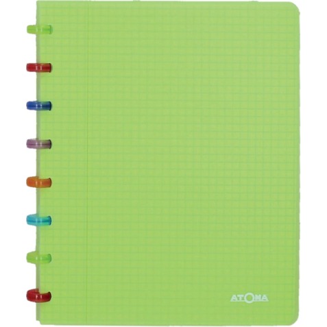 Atoma Tutti Frutti cahier, ft A5, 144 pages, commercieel quadrillé, transparant groen