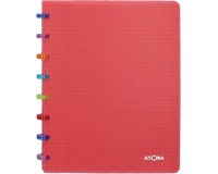 Atoma Tutti Frutti schrift, ft A5, 144 bladzijden, commercieel geruit, transparant rood
