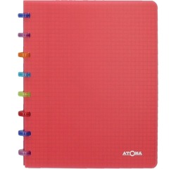Atoma Tutti Frutti cahier, ft A5, 144 pages, commercieel quadrillé, transparant rood