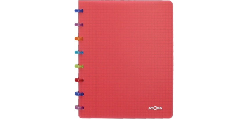 Atoma Tutti Frutti cahier, ft A5, 144 pages, commercieel quadrillé, transparant rood