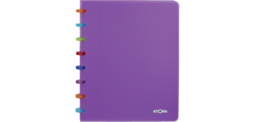 Atoma Tutti Frutti cahier, ft A5, 144 pages, commercieel quadrillé, transparant paars