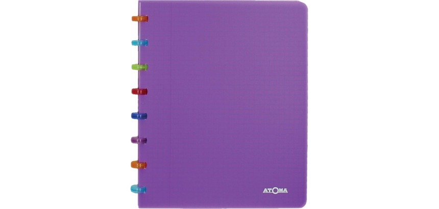 Atoma Tutti Frutti schrift, ft A5, 144 bladzijden, commercieel geruit, transparant paars