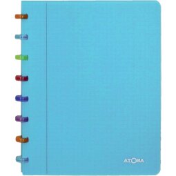 Atoma Tutti Frutti cahier, ft A5, 144 pages, commercieel quadrillé, transparant turkoois