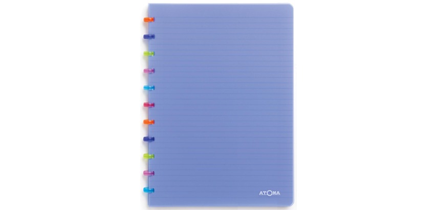 Atoma Tutti Frutti Heft, DIN A4, 144 Seiten, liniert, transparent blau