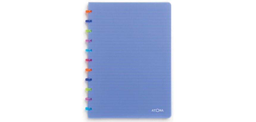 Atoma Tutti Frutti schrift, ft A4, 144 bladzijden, geruit 5 mm, transparant blauw